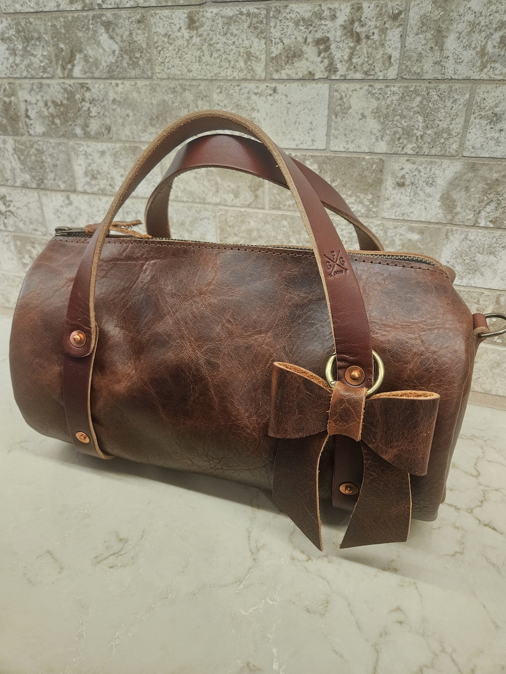 Go Forth Goods - GFG - Medium/Original Jane - Whisky Bison - leather barrel bag